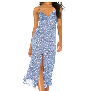 Majorelle Quincy Midi Dress in Blue Ditsy